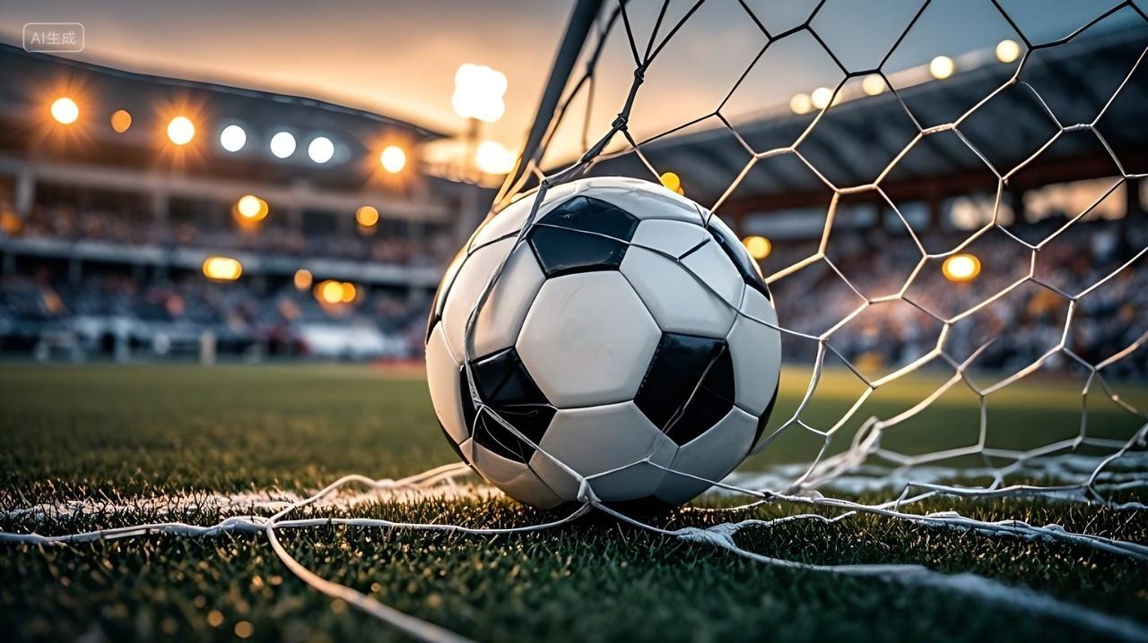 足球比赛中的一个关键瞬间进球AI