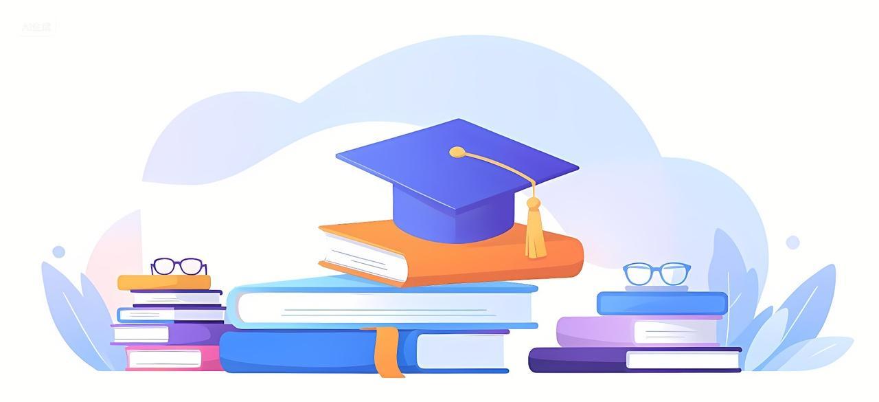 毕业季学士帽25D矢量插画PNG素材