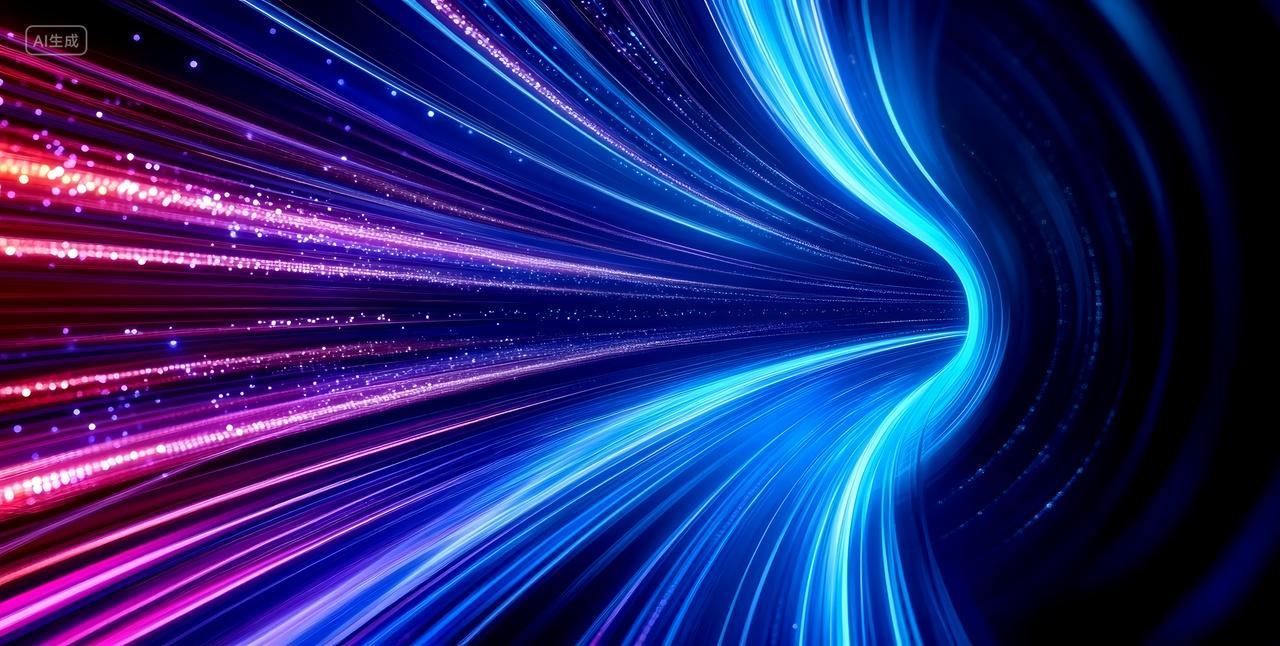 炫彩大气色彩放射科技线条光效炫酷发光流光线条科技公司企业年会发布会背景图