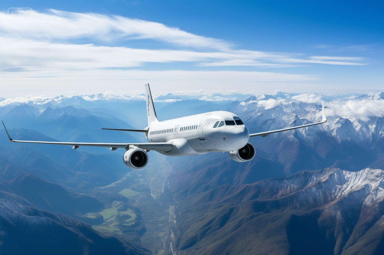 民航客机高空俯瞰壮丽山河航拍旅行高空飞机航天航空专业行业电脑壁纸