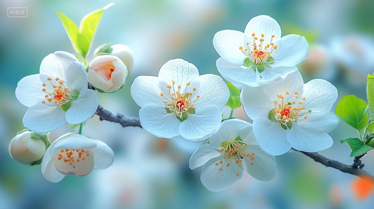 春天梨花盛开鲜花朵