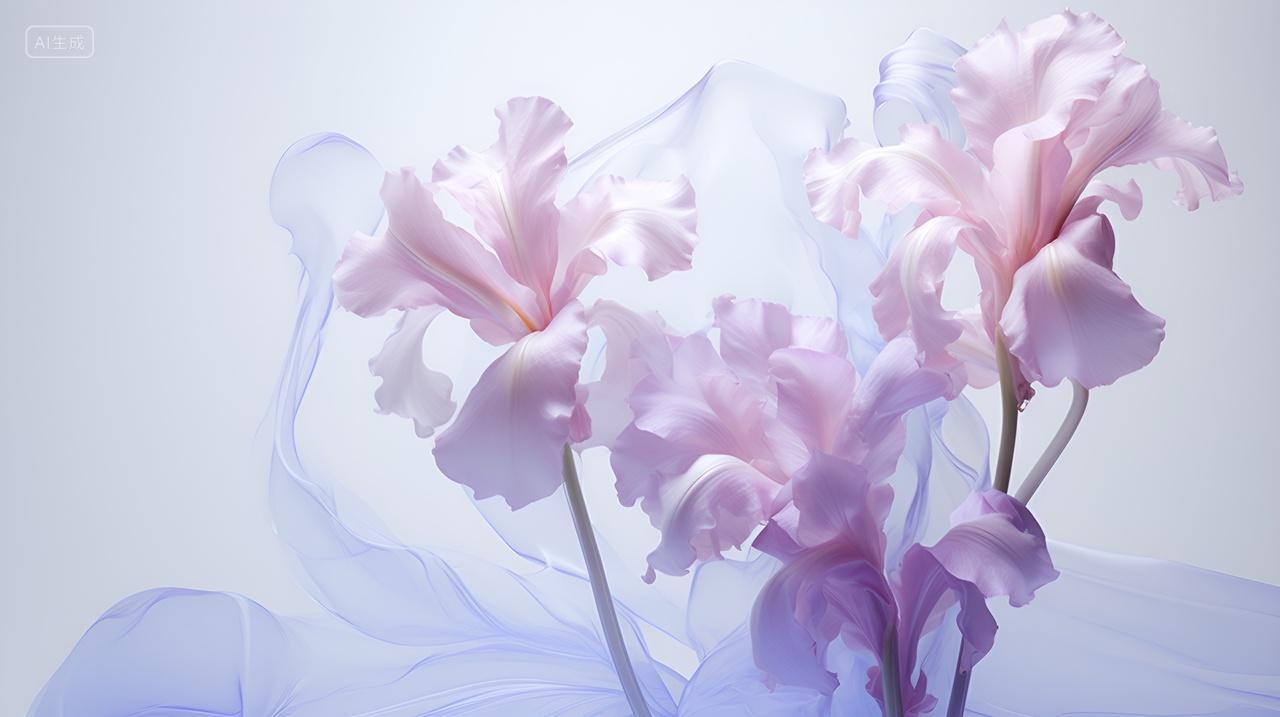 自然一大束漂亮的紫色鸢尾花花束