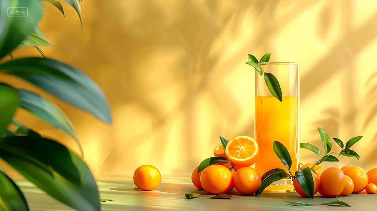 美味橙汁令人陶醉的美味水果果汁