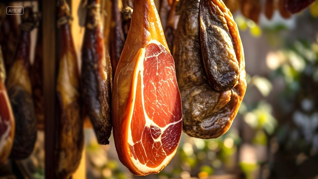 美食西班牙火腿金华火腿广告海报摄影图片