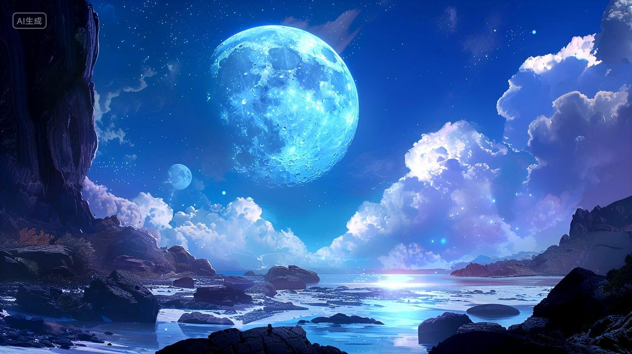 如梦如幻的唯美超级大月亮