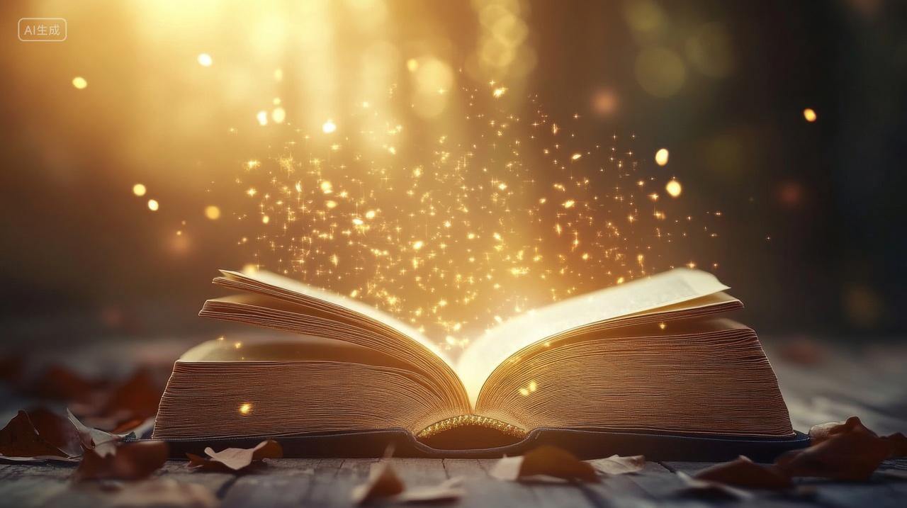 唯美阳光书本背景世界读书日宣传图