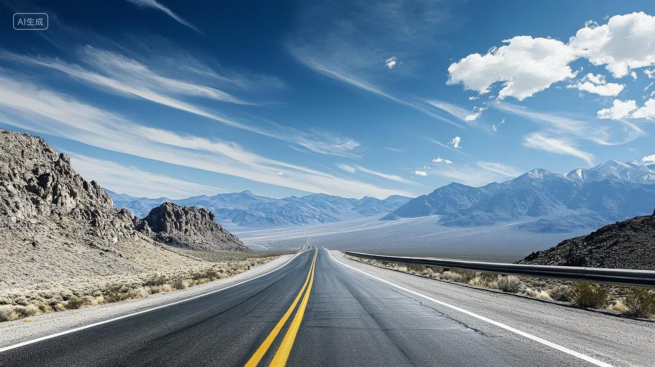 空旷公路通往梦想与远方风景背景