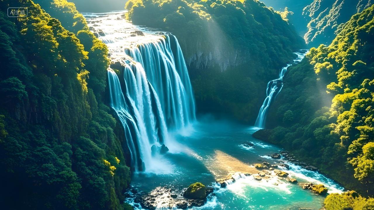 航拍黄果树瀑布震撼的大自然风景网红旅游点航拍电脑壁纸照片