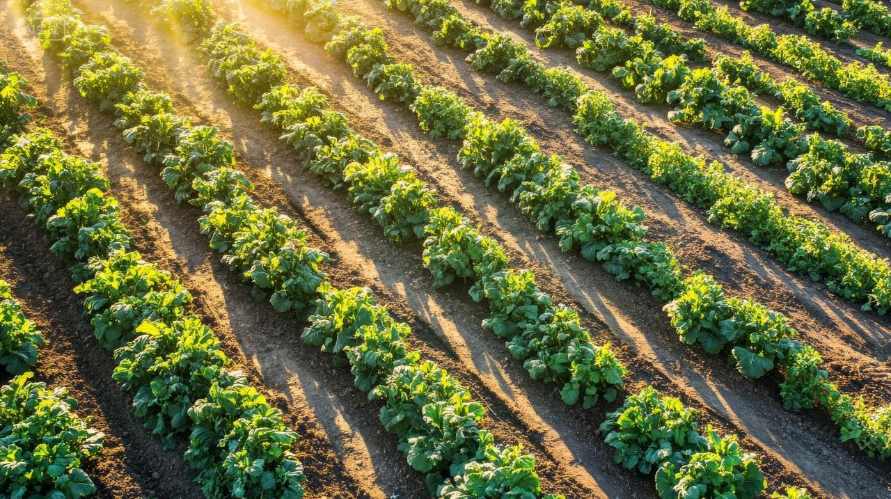 菜地乡村田园风光菜园绿色青菜有机种植