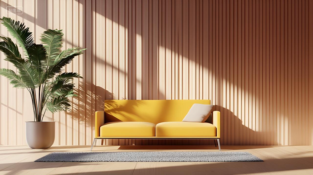 阳光下简约客厅设计沙发暖色系家居风格