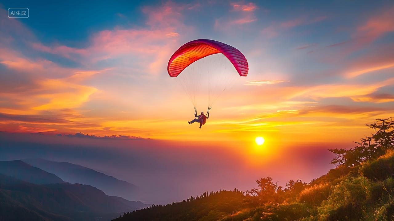 高空跳伞自由落体户外极限运动挑战滑翔伞