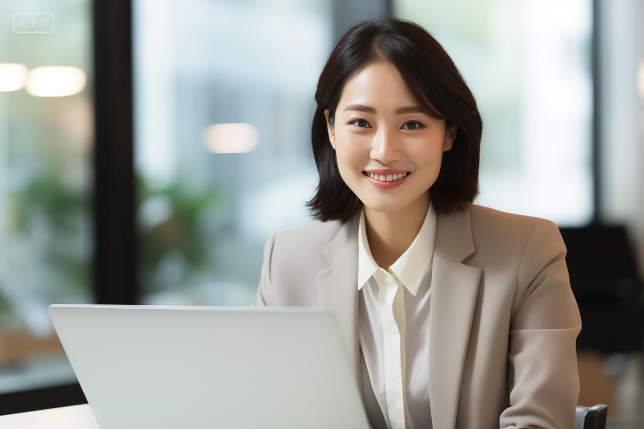 商务职业女性自信笑容办公工作
