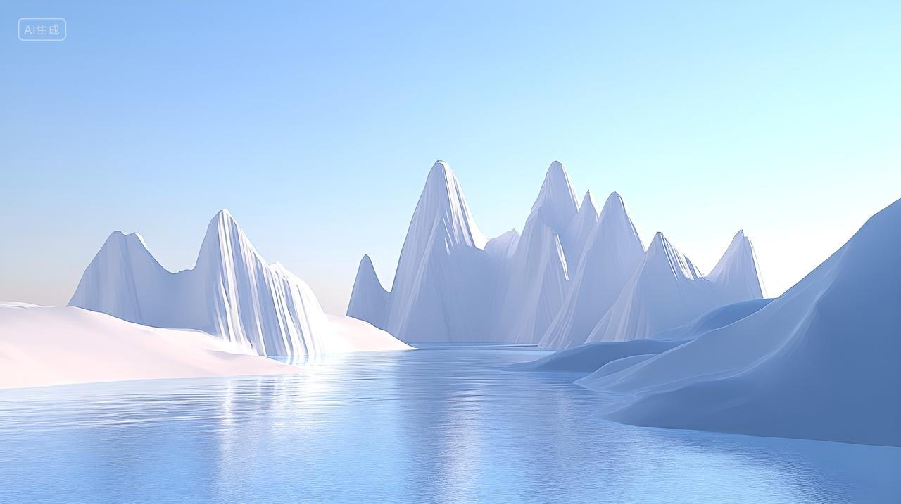 冰川湖泊震撼大气冰雪覆盖旅行自然风景