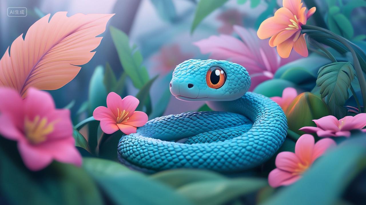 2025年蛇年3d卡通背景