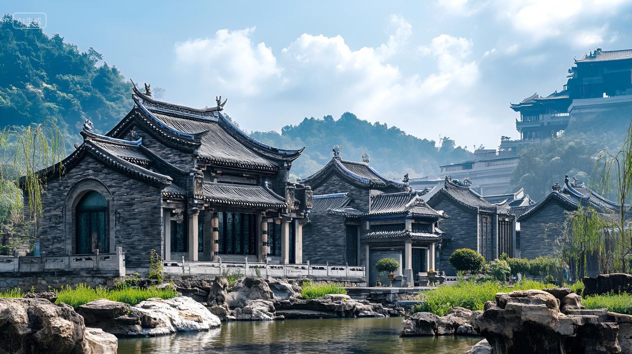 中国建筑徽派建筑古镇古建筑文化遗产旅游景点