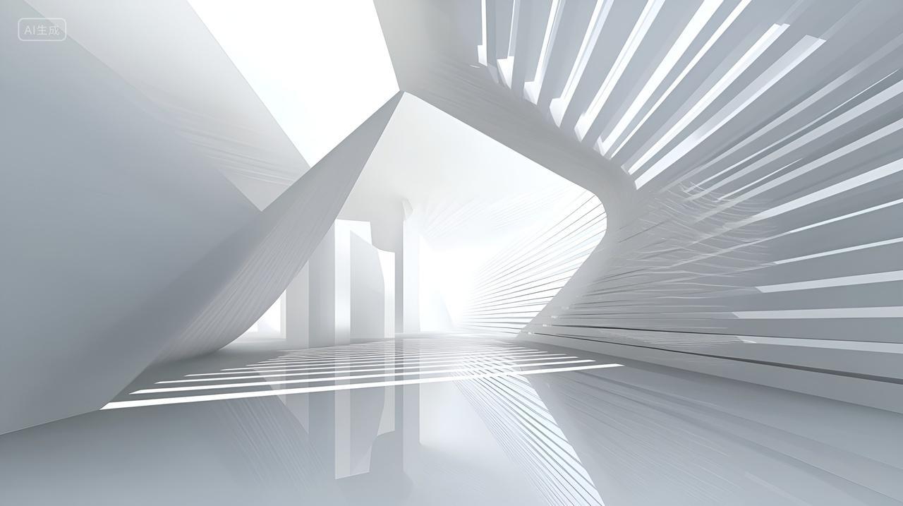 未来主义建筑设计抽象白色建筑设计背景图