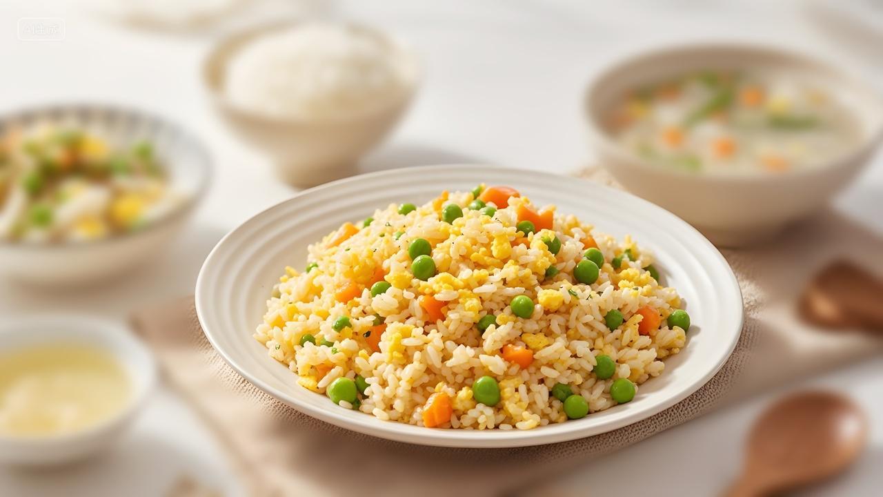 鸡蛋炒饭扬州炒饭地域特色美食小吃广告海报摄影图