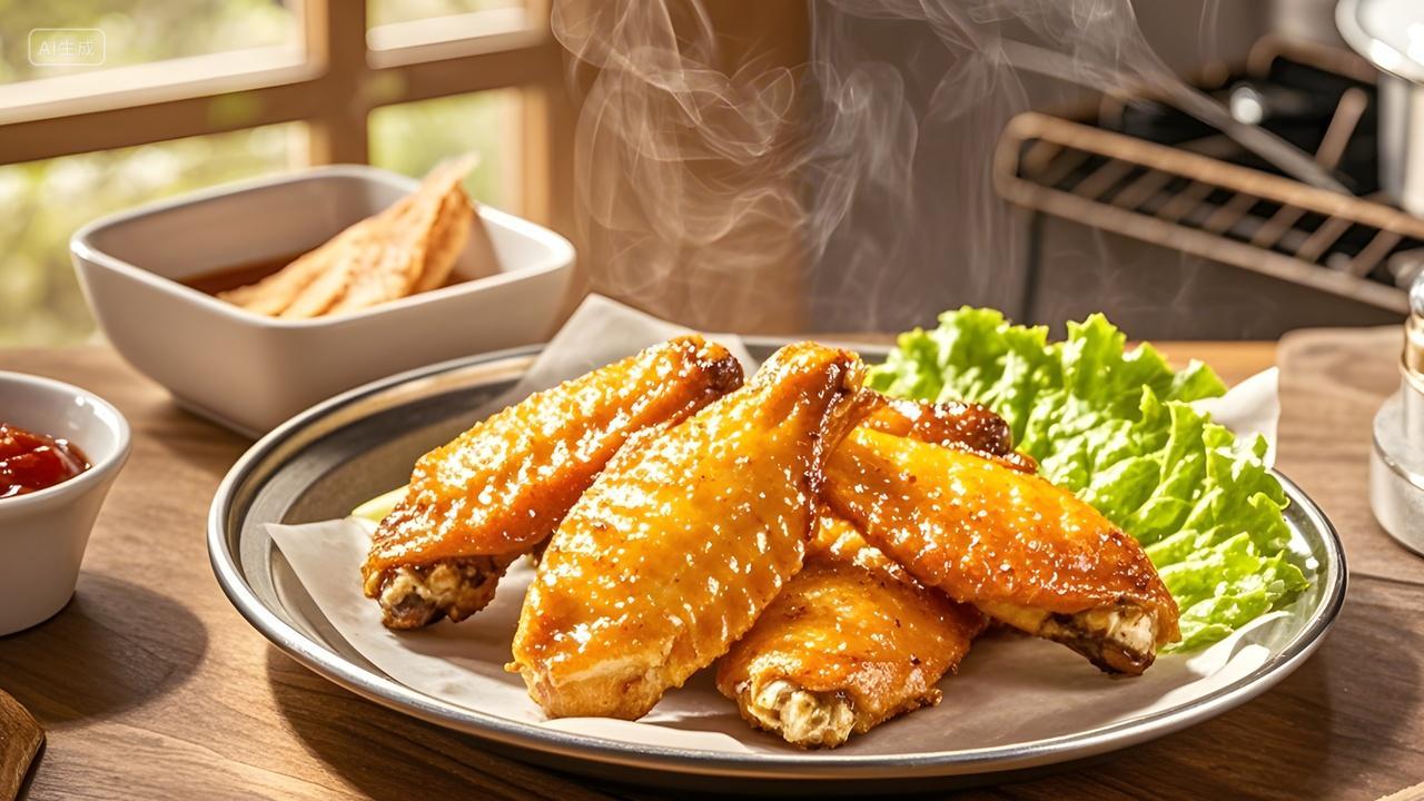 奥尔良蜜汁鸡翅烤鸡翅美味特色美食小吃广告海报摄影图