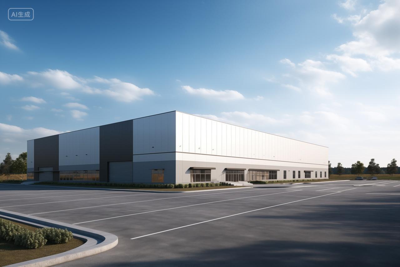 现代车间工业建筑外观厂房商务建筑生产制造