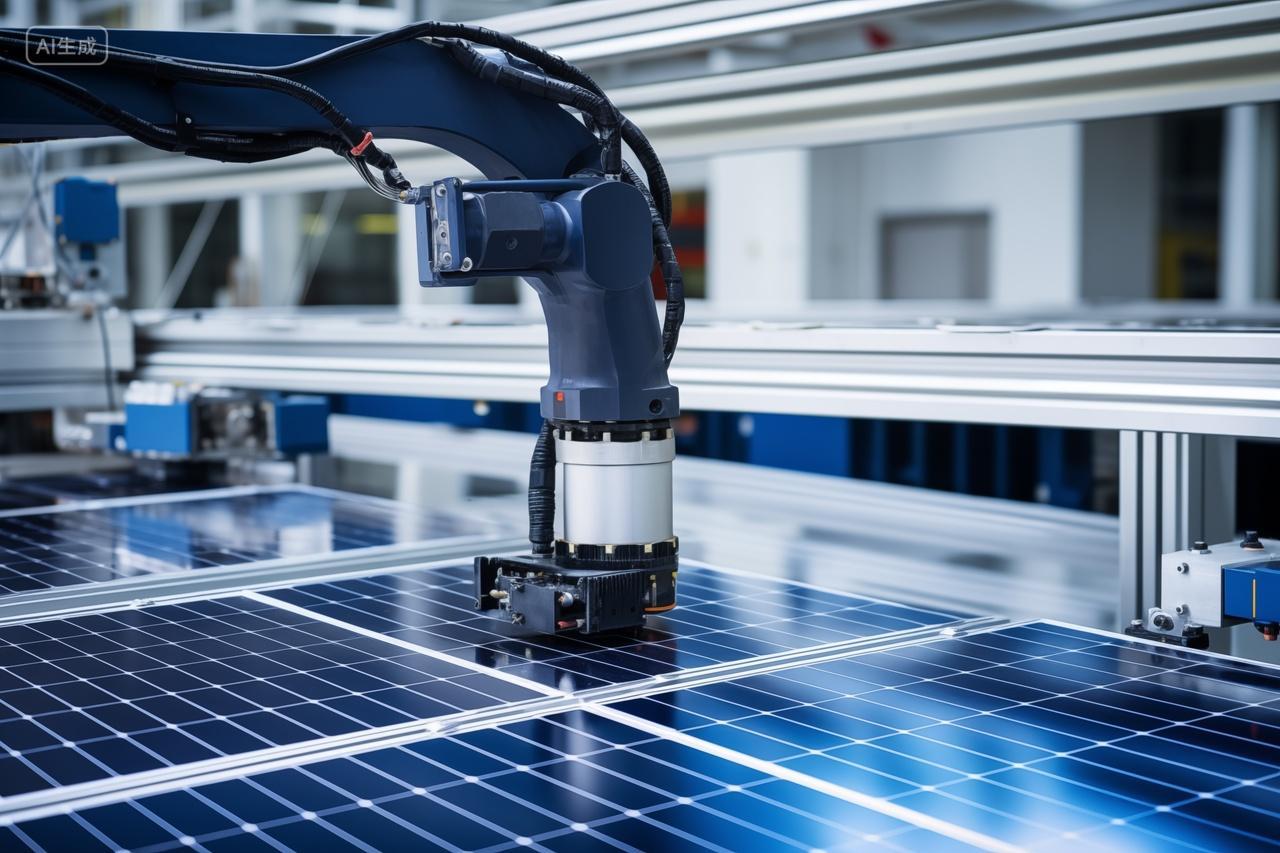 自动化生产线上的太阳能电池板智能制造