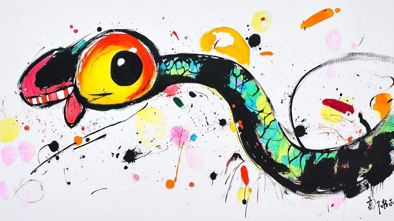 创意十足的涂鸦蛇