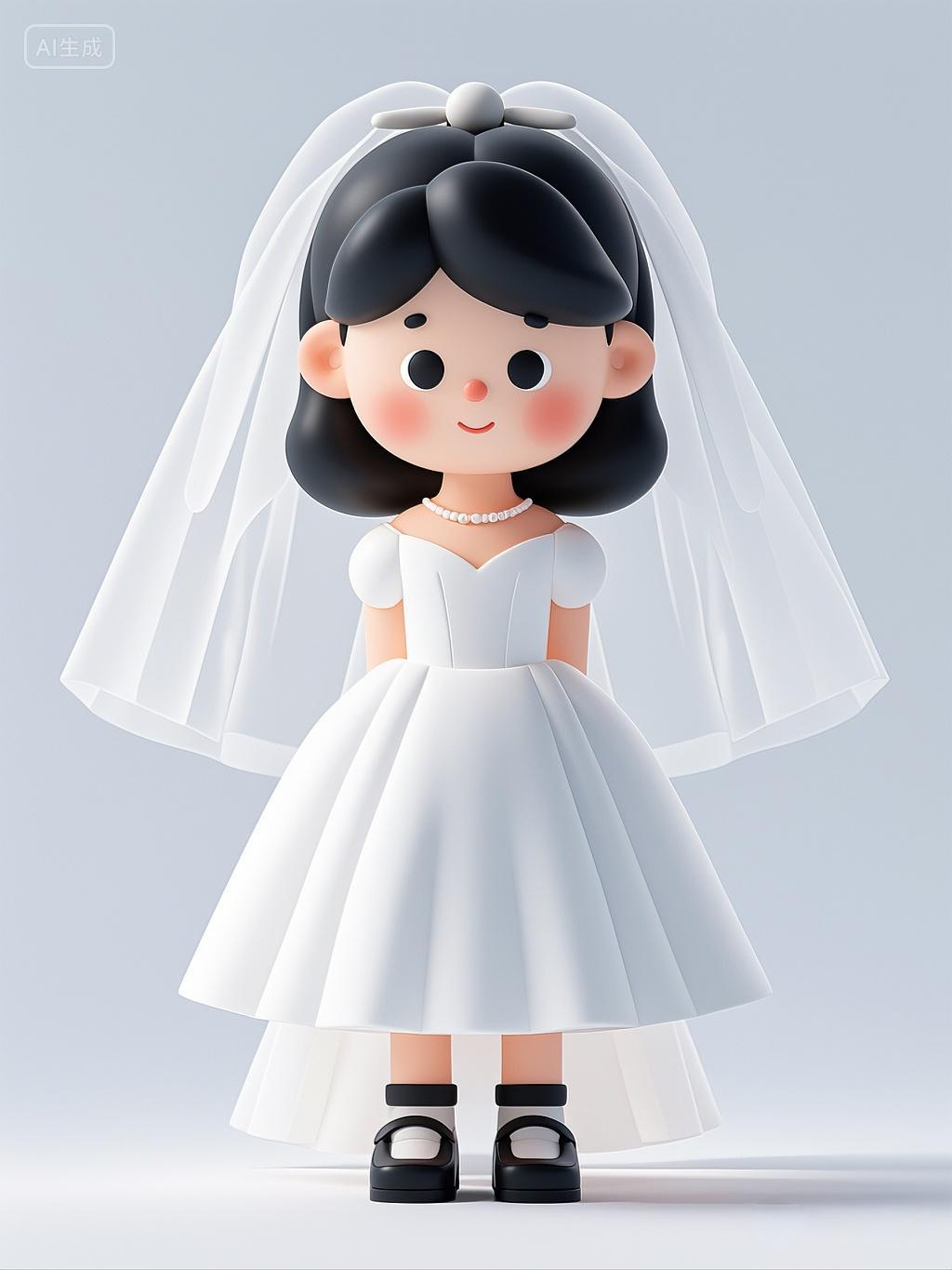 结婚婚礼现场婚礼白色婚纱美女美丽的婚纱结婚生活场景aigc