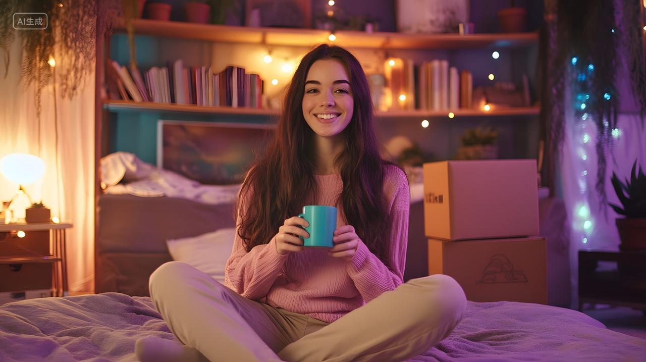 双十一购物狂欢温馨夜晚