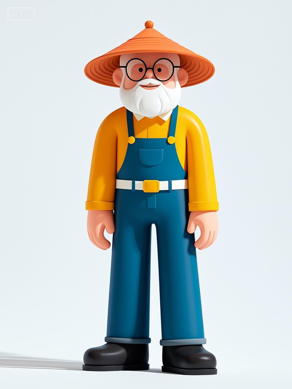 爷爷乡下劳动农村农场农民下乡耕种耕田工作生活场景aigc