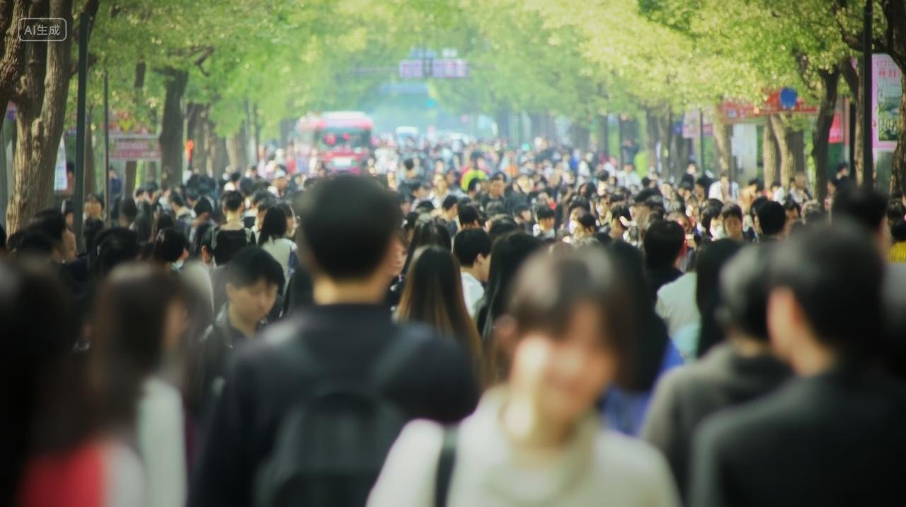 都市人群拥挤国庆节假期五一黄金周游客拥堵春运