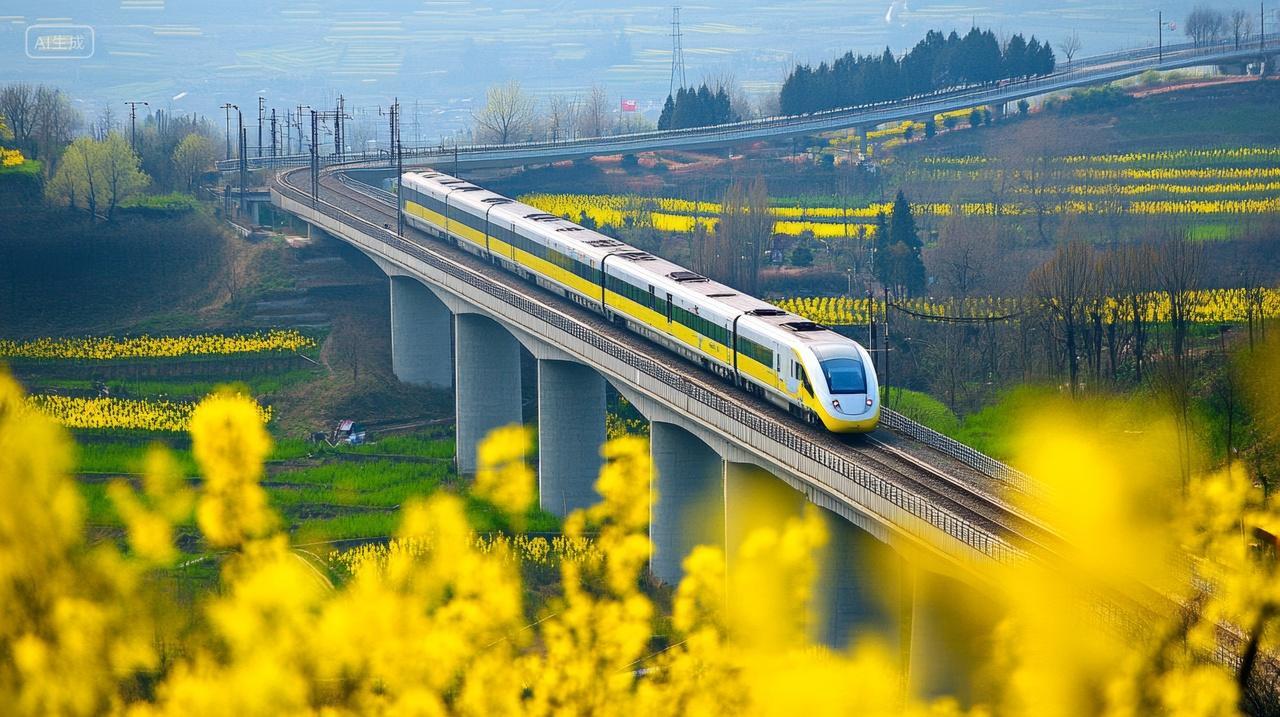 动车高铁复兴号和谐号高速列车现代铁路交通