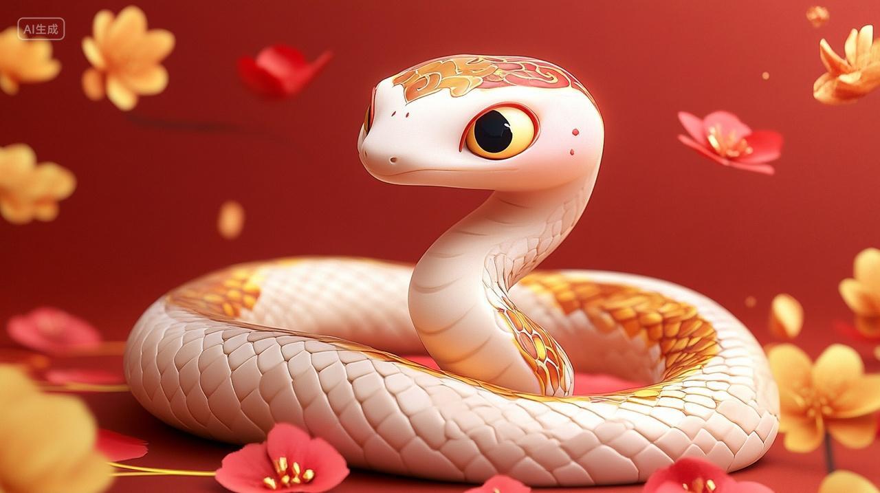 2025年蛇年新年3d卡通蛇