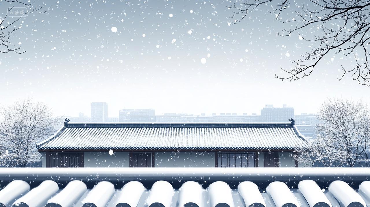 冬天屋檐上的积雪插画