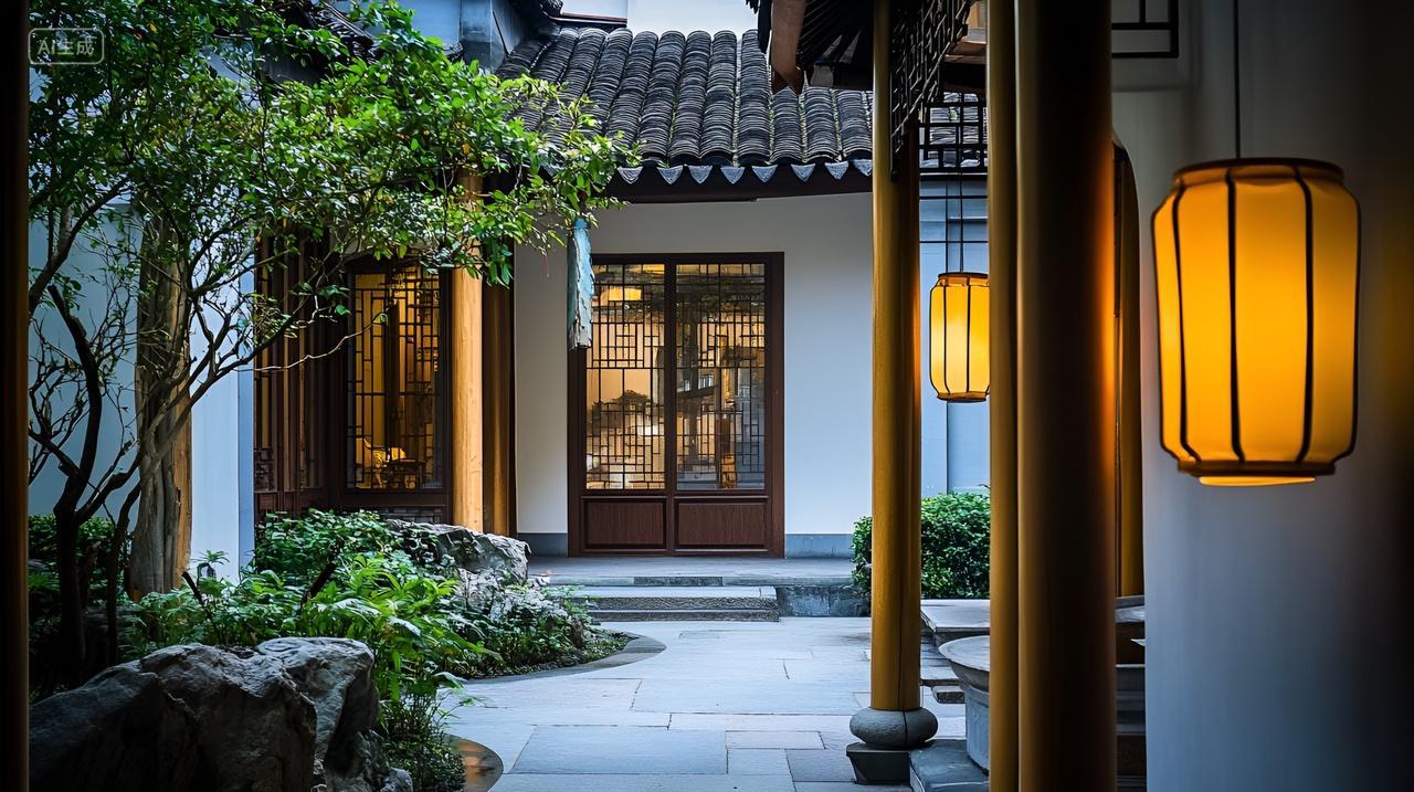 中式庭院古色古香苏州园林古代建筑古典古风