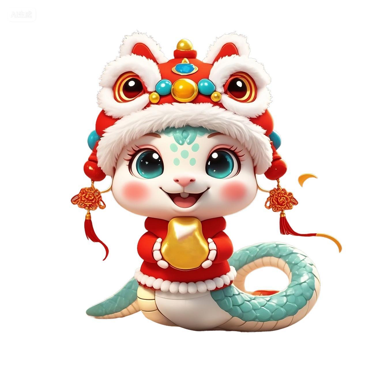 卡通蛇宝宝2025年蛇年新年萌蛇春节
