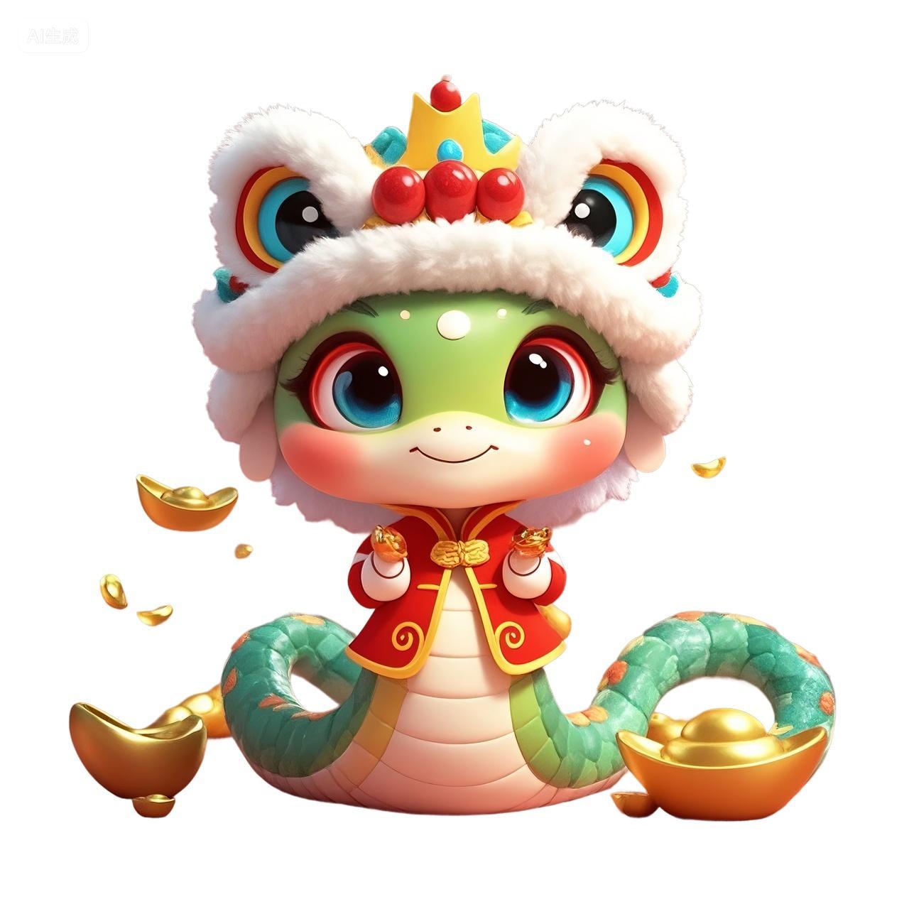 2025年蛇年新年卡通蛇宝宝萌蛇贺新春节