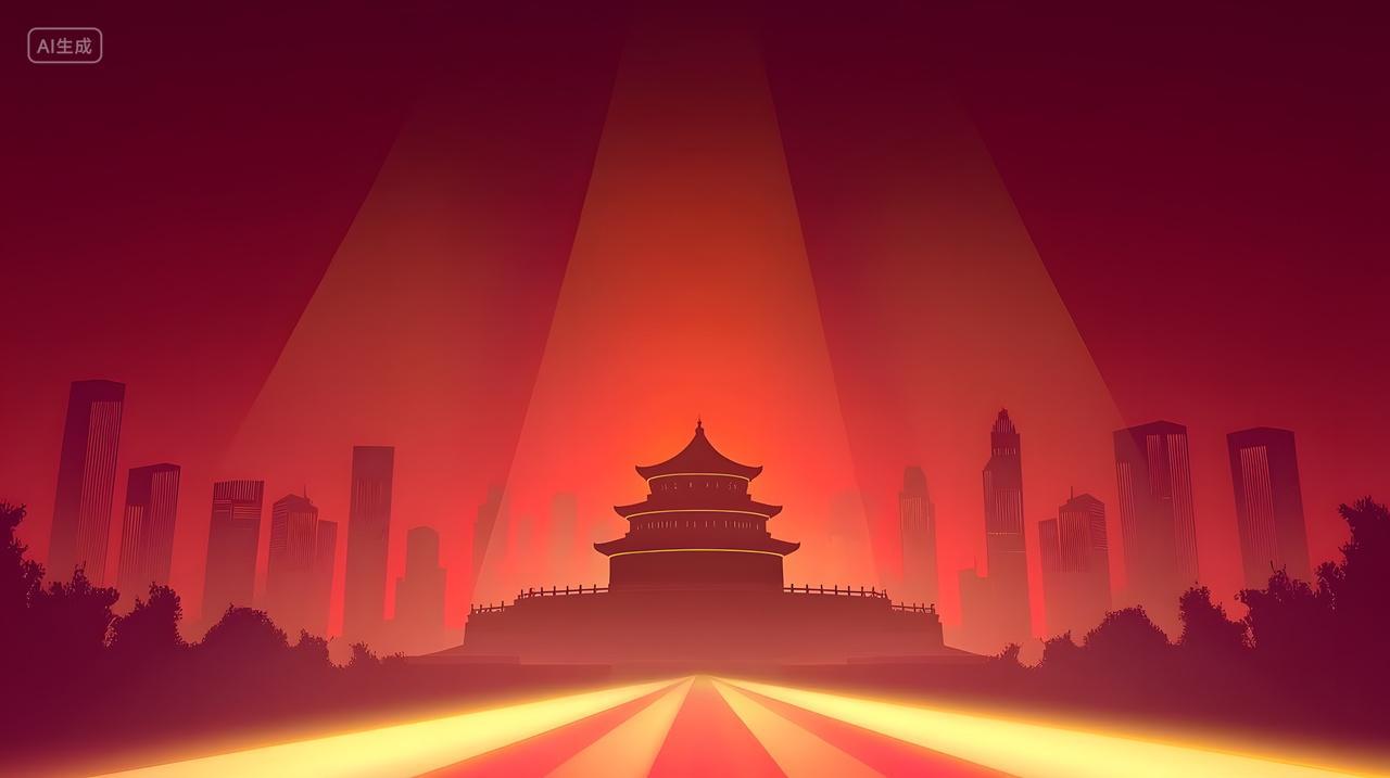 日落时城市天际线轮廓