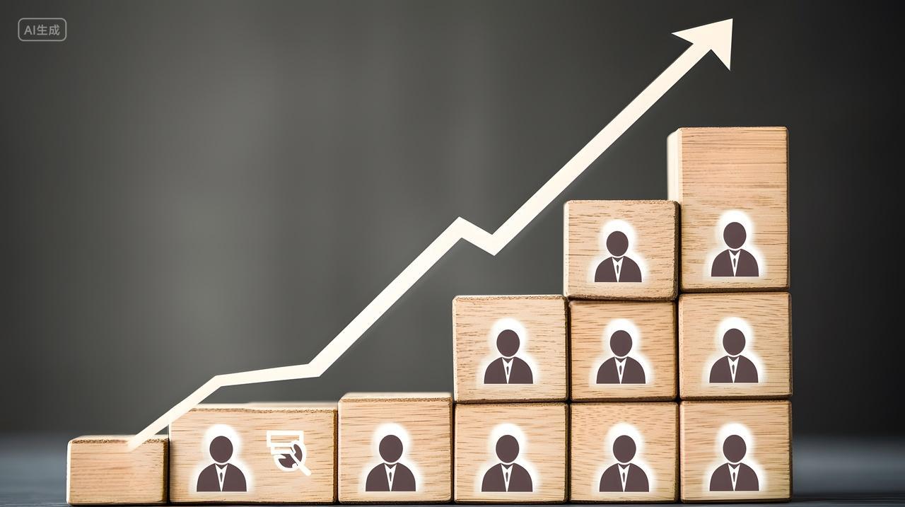 木块展示业务增长和进步