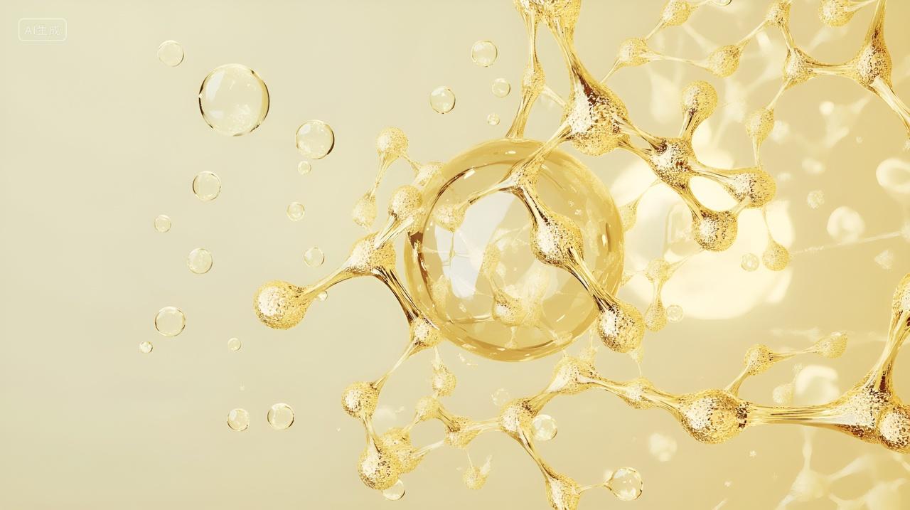 金色分子结构护肤品补水广告宣传片