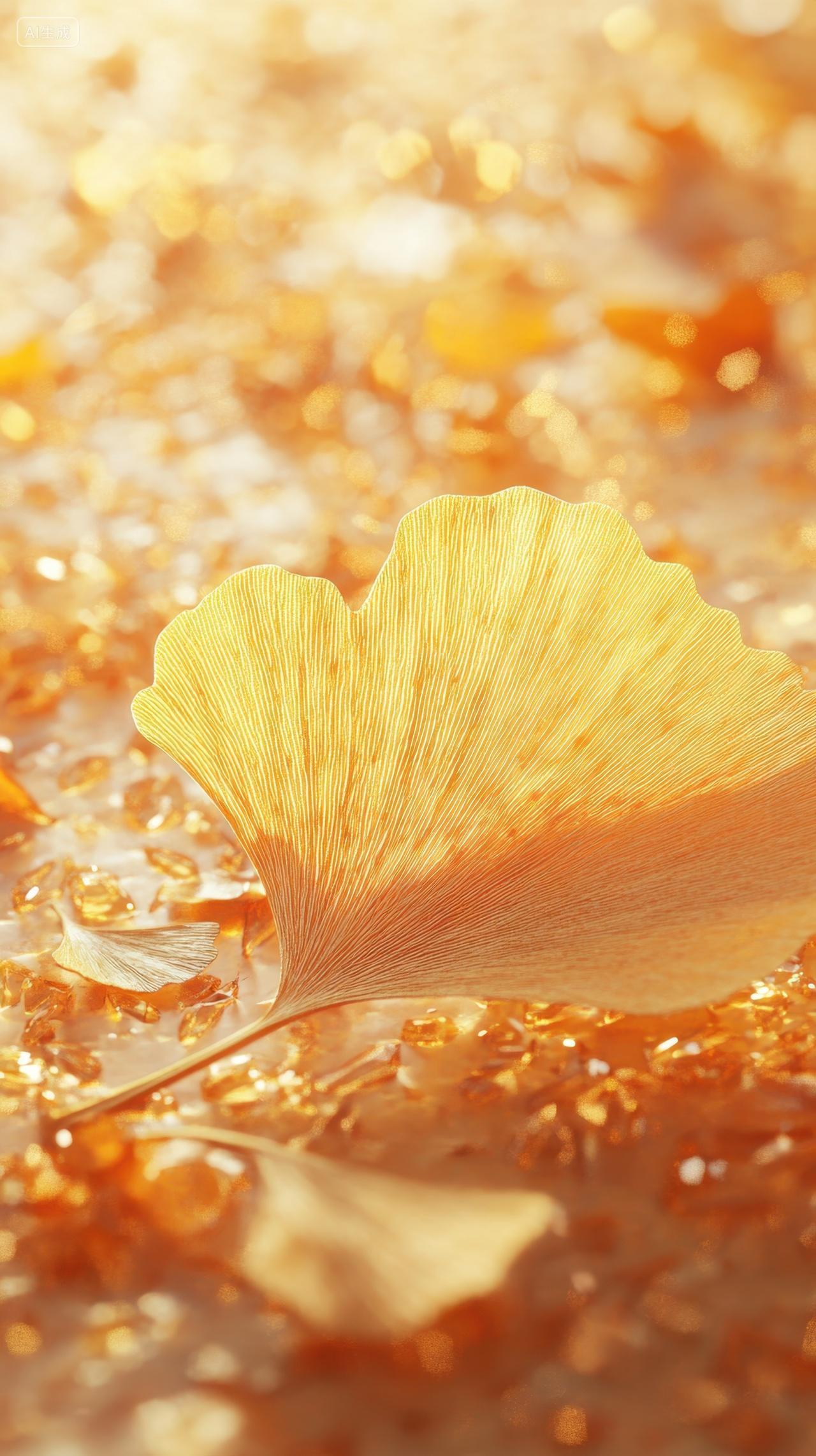 金色的银杏叶片