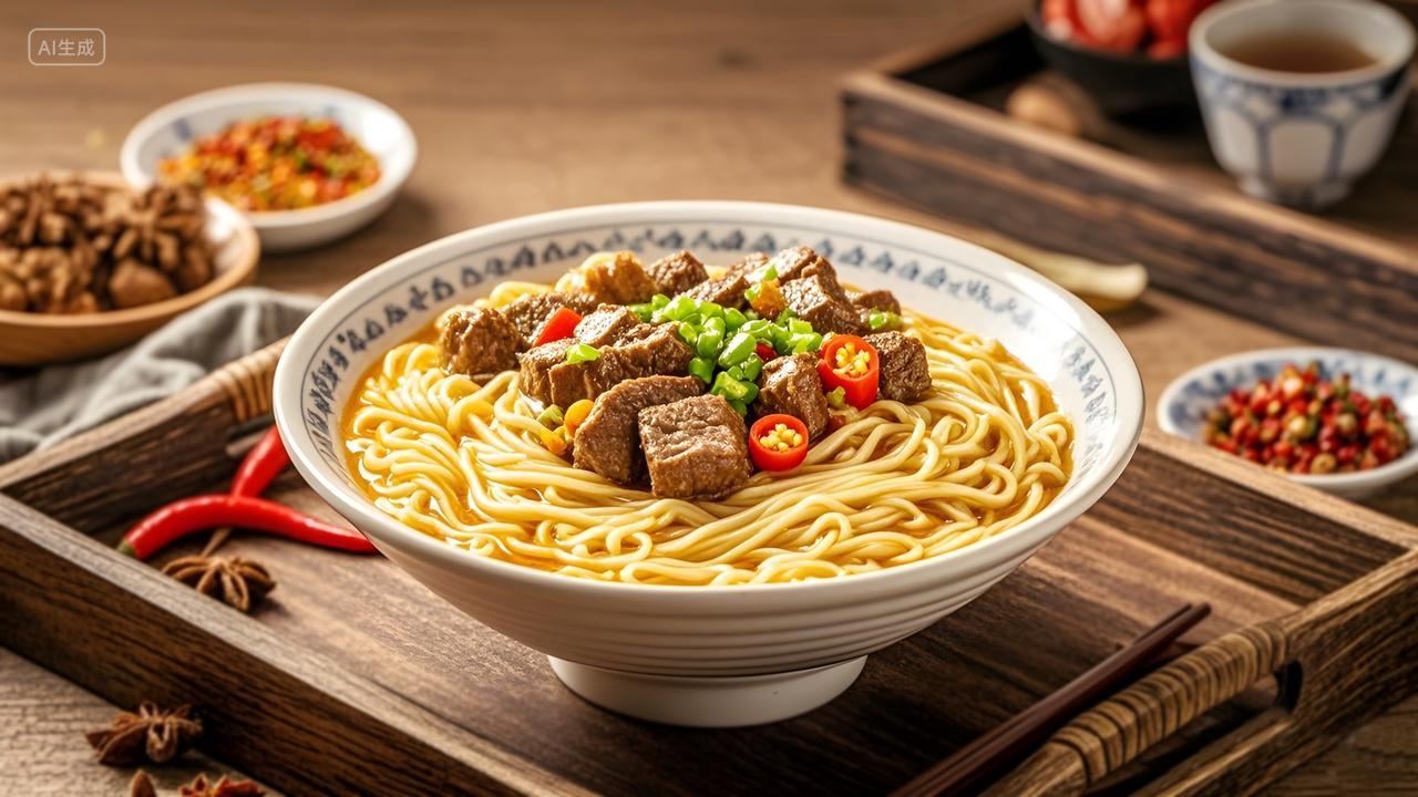 一碗牛腩面牛肉面美食摄影图片