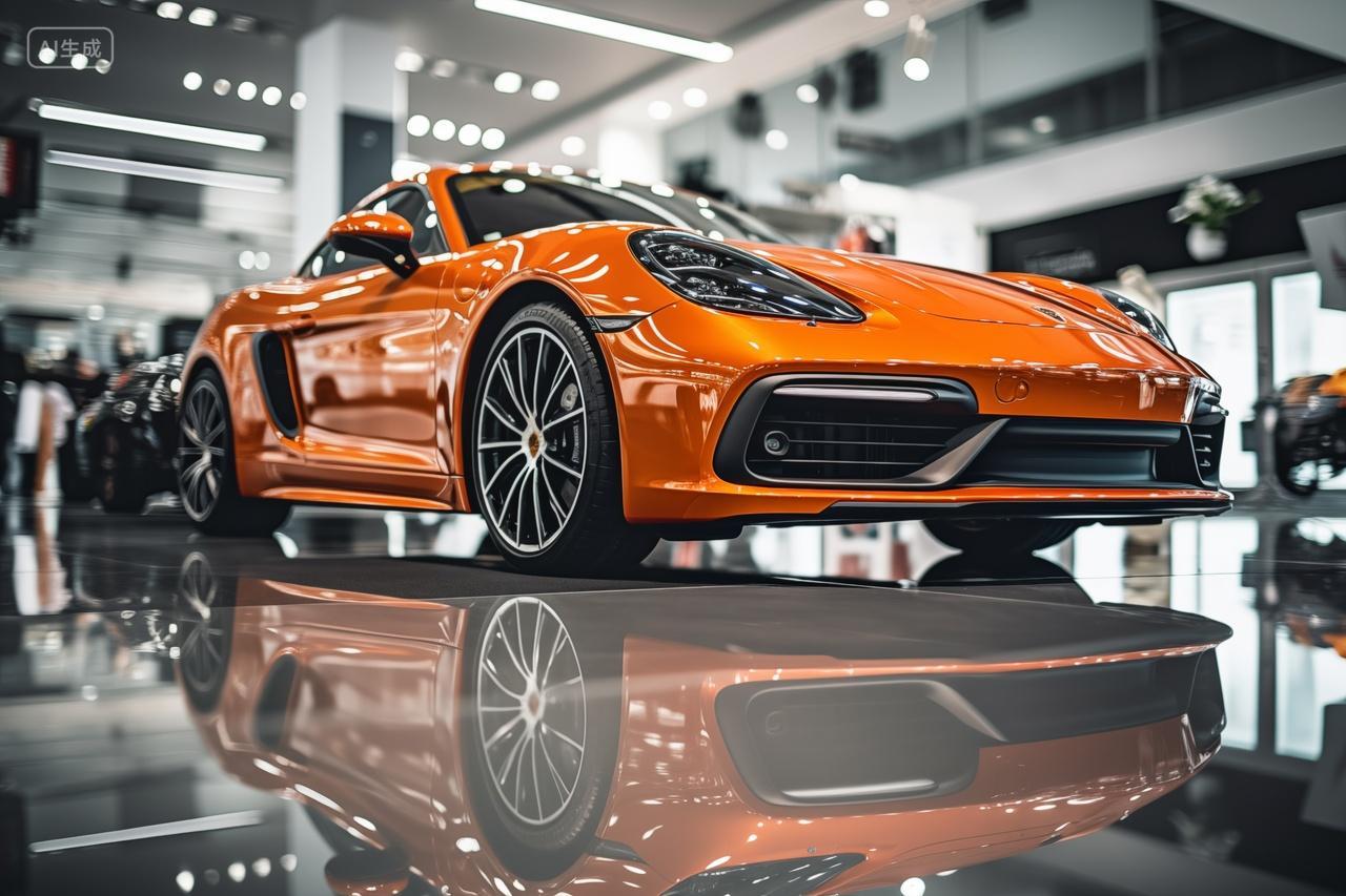 橙色跑车时尚汽车展示