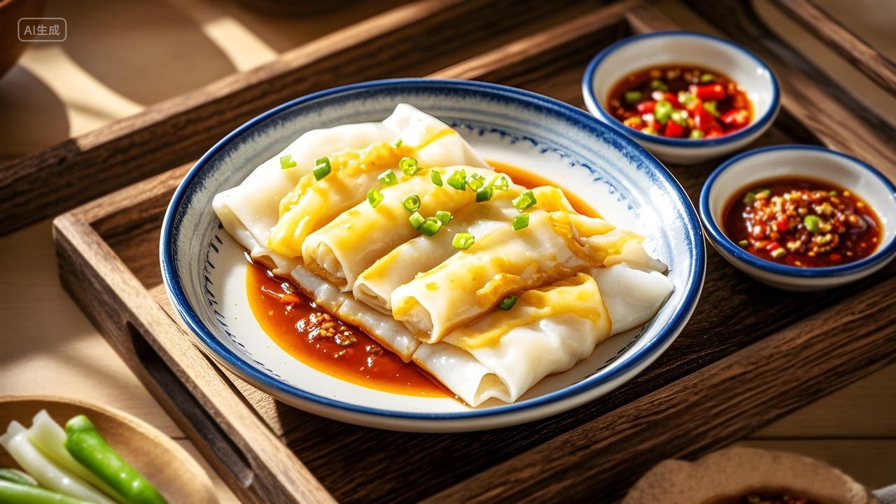 鸡蛋瘦肉肠粉广东特色美食布拉肠图片