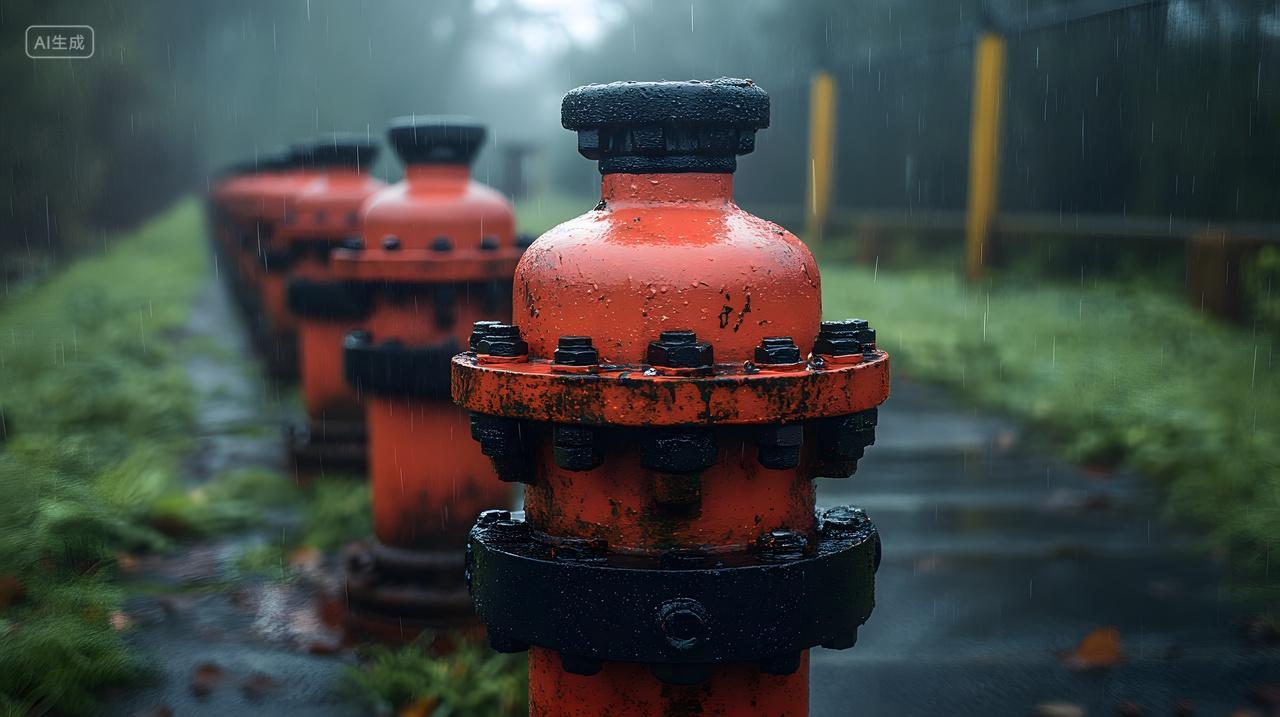 户外排列消防栓安全设施全国消防日主题