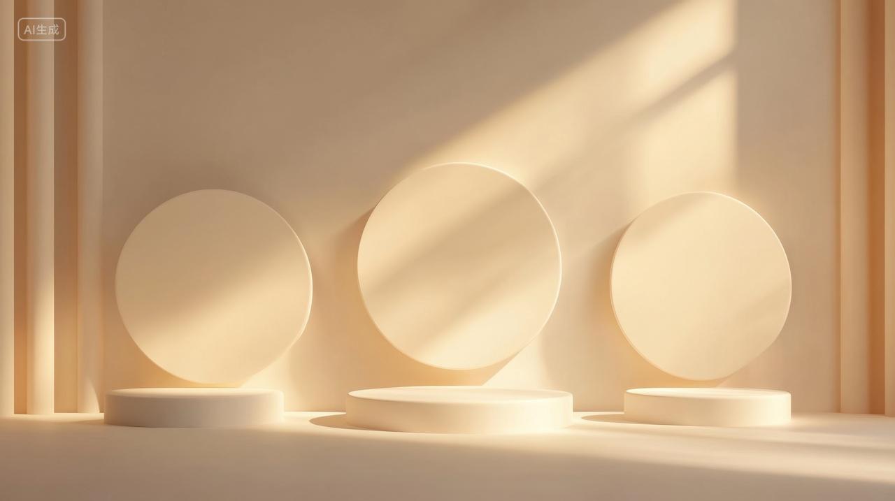 双11简约几何圆形电商产品展示台