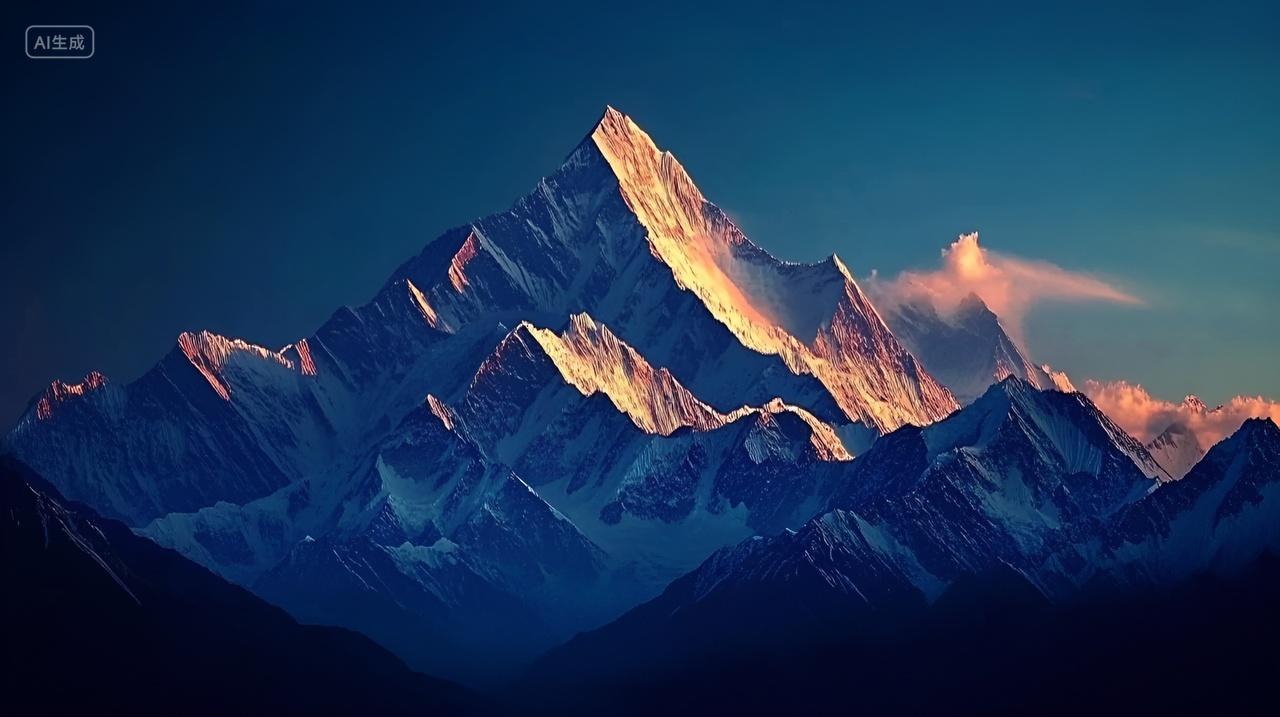 雪山晨曦日照金山四姑娘山壁纸