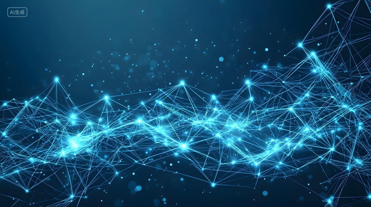 由相互连接线条组成抽象蓝色网络