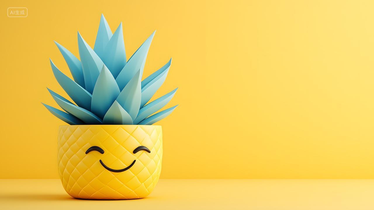 快乐菠萝种植园有蓝色叶子