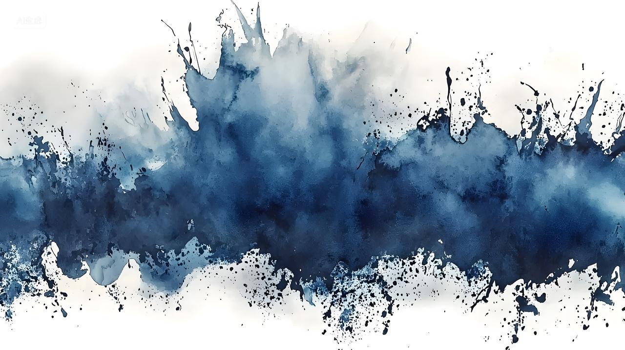 抽象蓝色水彩溅艺术设计