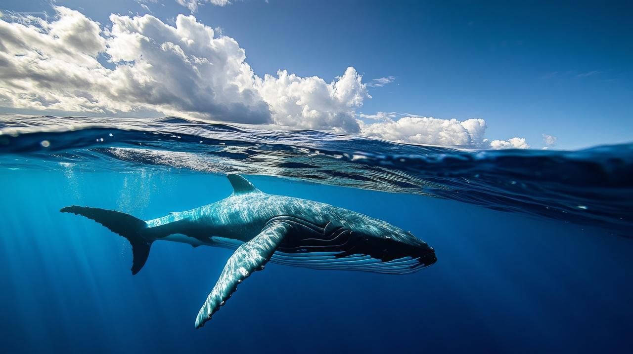 巨鲸蓝鲸鱼海洋动物深海海底世界生态环境保护
