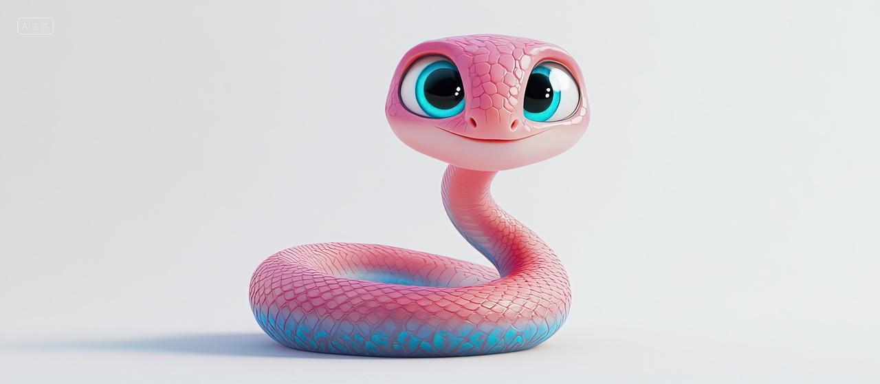 可爱的卡通蛇宝宝新年春节素材